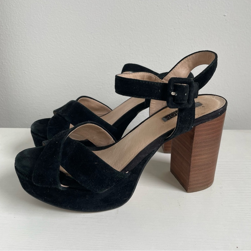 Black Suede Platform Heels